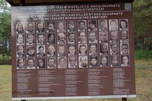 Pirciupiai Gedenktafel der Ermordeten