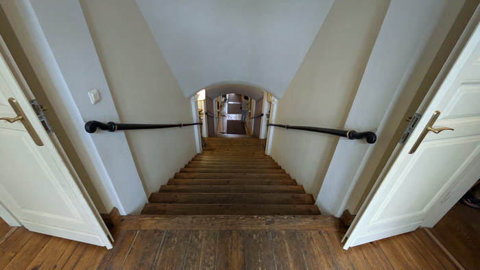 Bistrampolis Herrenhaus Treppenhaus von oben