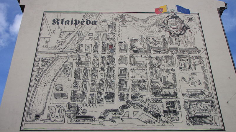 Stadtplan Memel an Haus Klaipeda Litauen