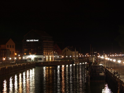 Burghafen bei Nacht Klaipeda