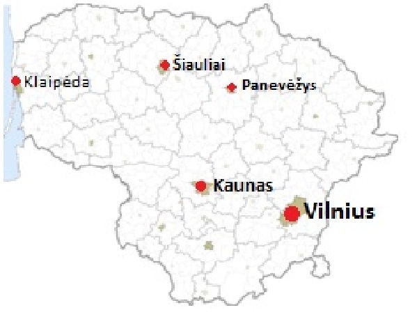 Karte Litauen Klaipeda
