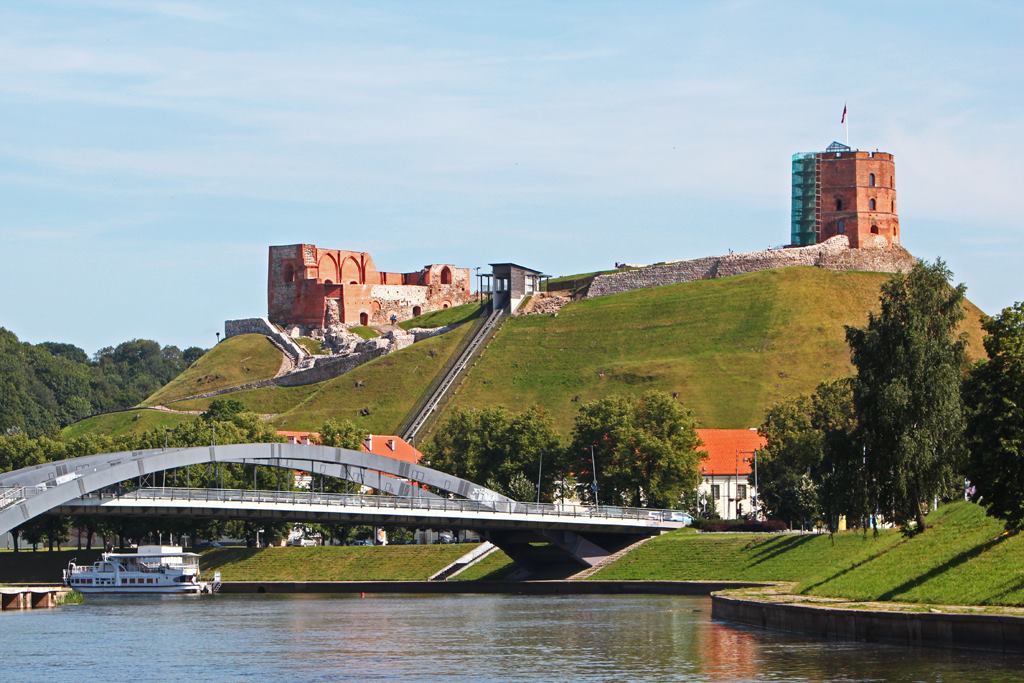 Vilnius Gedimino Turm Fluss Litauen