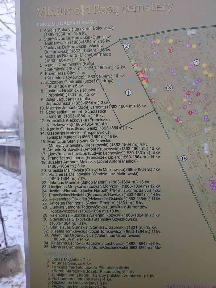 Rasos Friedhof Vilnius Tafel