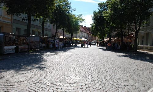 Blick auf die Pilies Gatve Vilnius Wilna