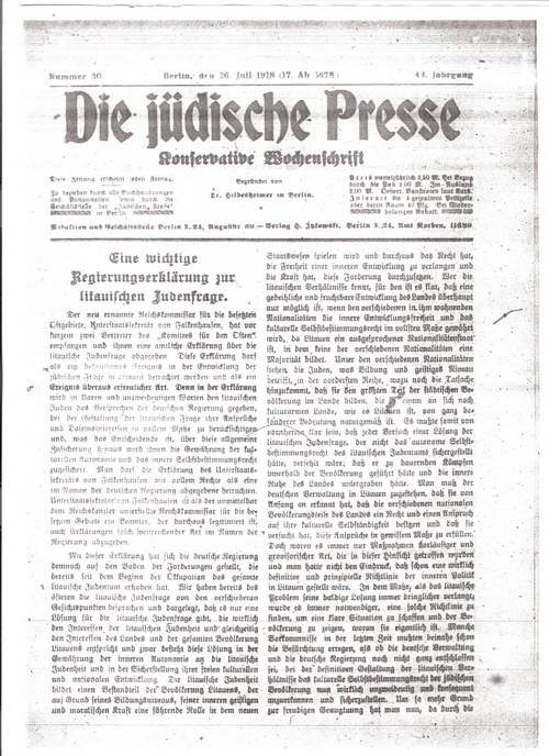 Die juedische Presse Falkenhausen 1918 1