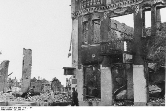 zerstörte Gebäude Taurage